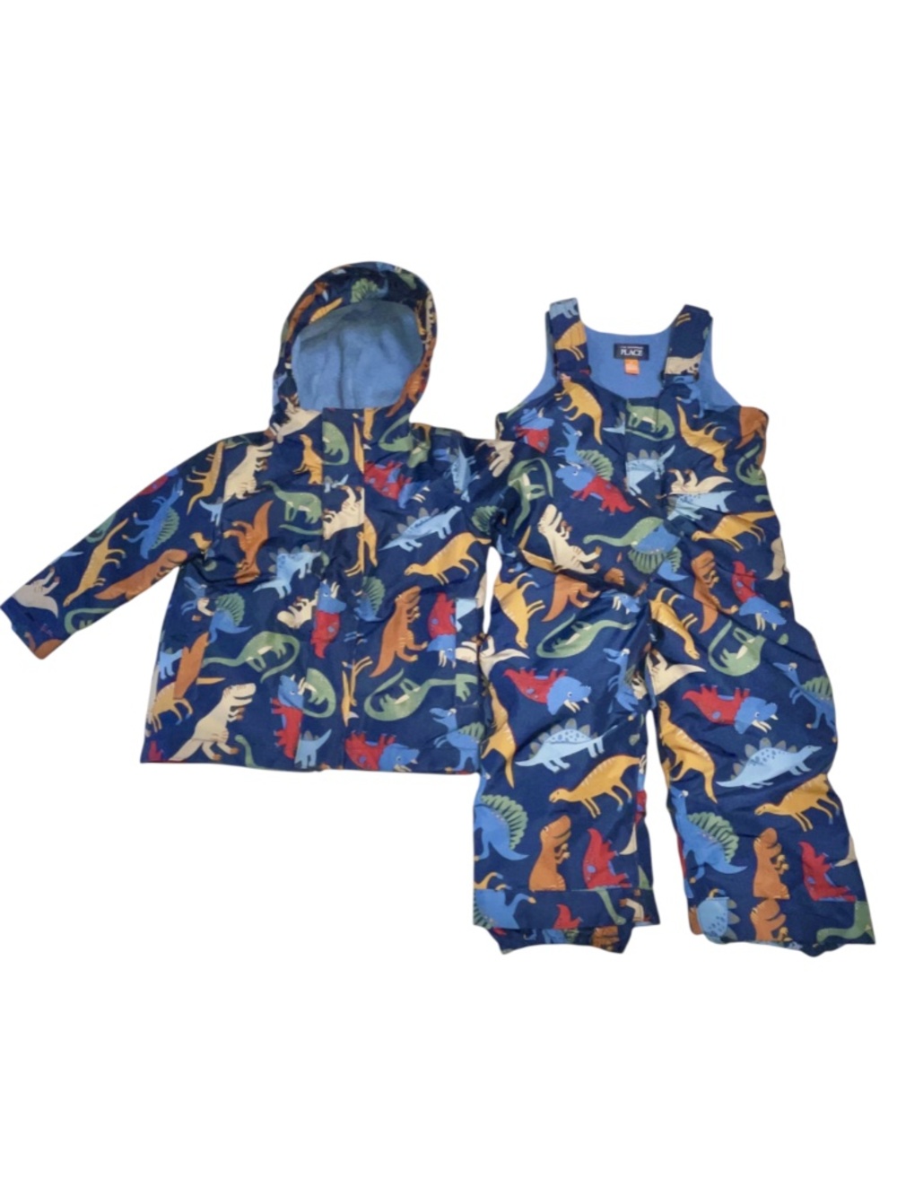 The Children's Place DINOSAURS Winter Snow Bibs Pants Jacket Sz 2T Matching Set